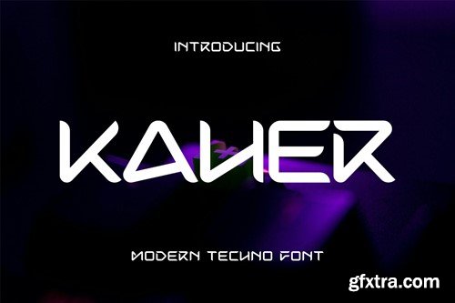 Kaher - Modern Techno Font HADRBPH