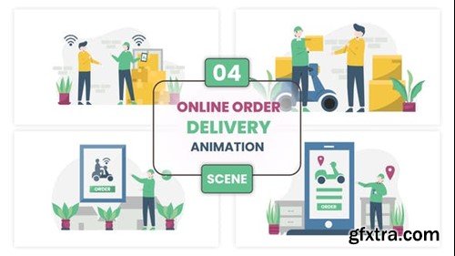 Videohive Online Order Delivery Illustration Animation Scene 52876418