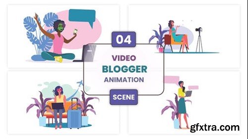 Videohive Video Blogger Illustration Animation Scene 52876558