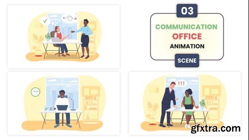 Videohive Communication Office Illustration Animation Scene 52876835