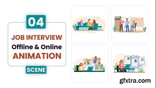 Videohive Job Interview Offline & Online Scene Animation 52845562