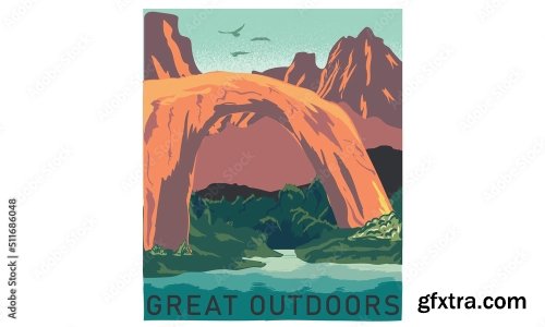 Mountain Vector Print Design 15xAI