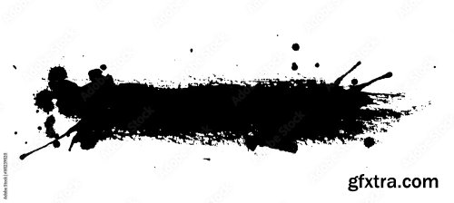 Ink Spot On White Background Black Paint Splash Illustration 4xAI