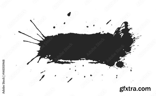 Ink Spot On White Background Black Paint Splash Illustration 4xAI