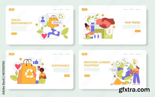 Social Responsibility Flat Vector Illustration 12xAI