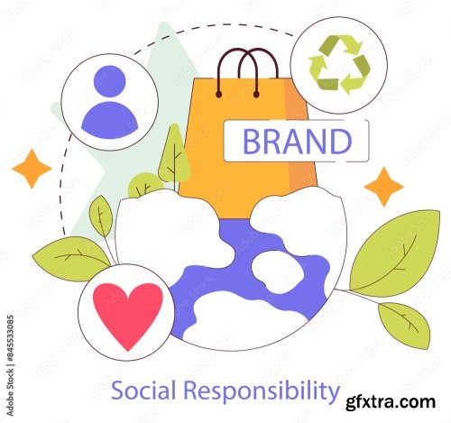 Social Responsibility Flat Vector Illustration 12xAI