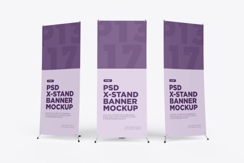 X Stand Banner Mockup