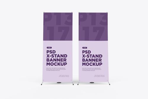 X Stand Banner Mockup