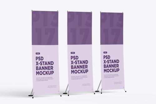 X Stand Banner Mockup