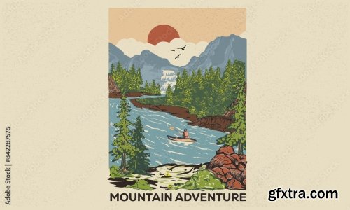 Mountain Adventure Vintage 9xAI