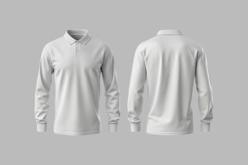 Long Sleeve Polo Shirt Mockup