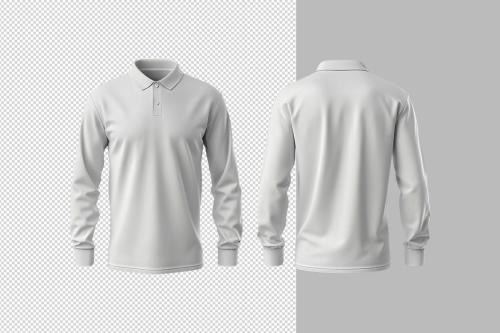 Long Sleeve Polo Shirt Mockup