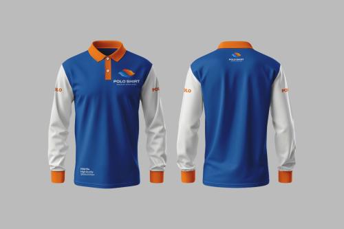 Long Sleeve Polo Shirt Mockup