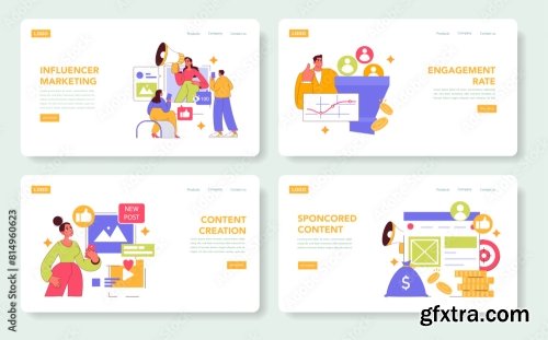 Influencer Marketing Flat Vector Illustration 17xAI