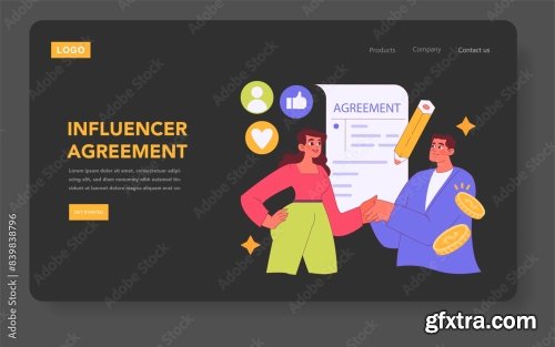 Influencer Marketing Flat Vector Illustration 17xAI