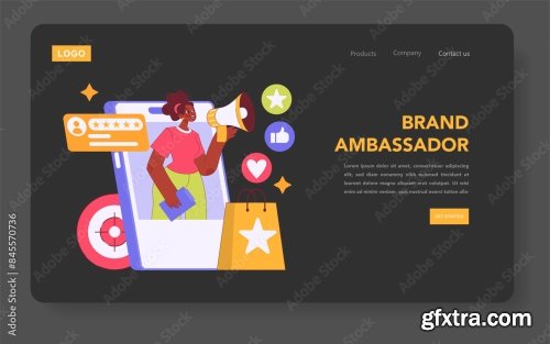 Influencer Marketing Flat Vector Illustration 17xAI