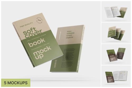 Flying Hardcover Book Mockup