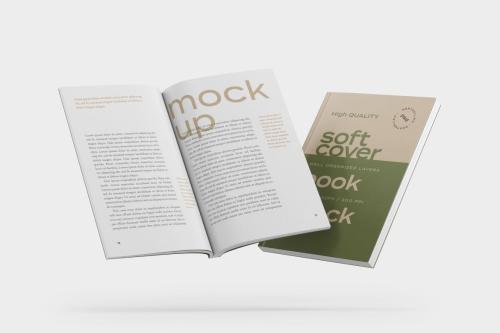 Flying Hardcover Book Mockup