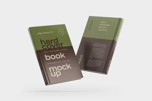 Flying Hardcover Book Mockup