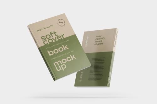 Flying Hardcover Book Mockup