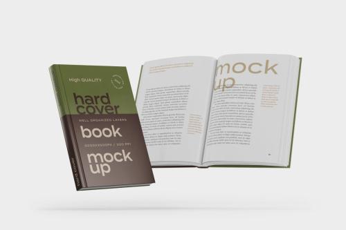 Flying Hardcover Book Mockup