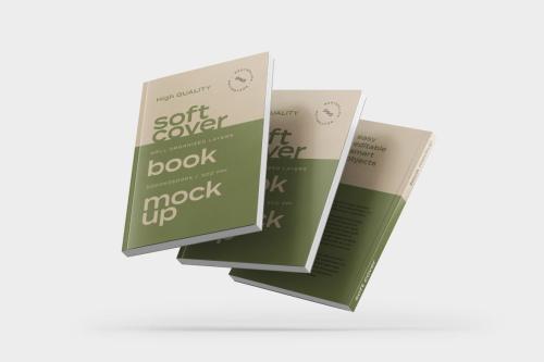 Flying Hardcover Book Mockup