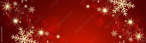 Abstract Christmas Card With Golden Snowflakes And Plexus Effect 11xAI