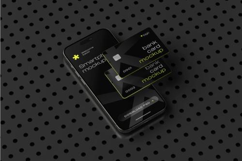 Credit Card with Smartphone Mockup Set