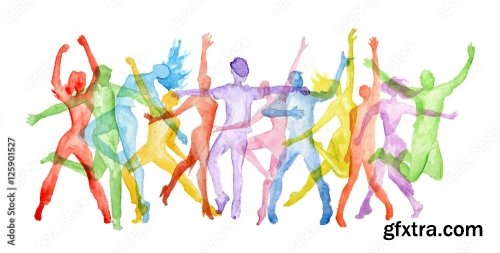 Watercolor Dance Set On White Background Dance Poses Healthy Lifestyle Getting Energy 6xJPEG