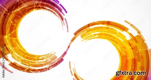 Abstract Background Technological Colored Circles With Plexus Effects 12xAI