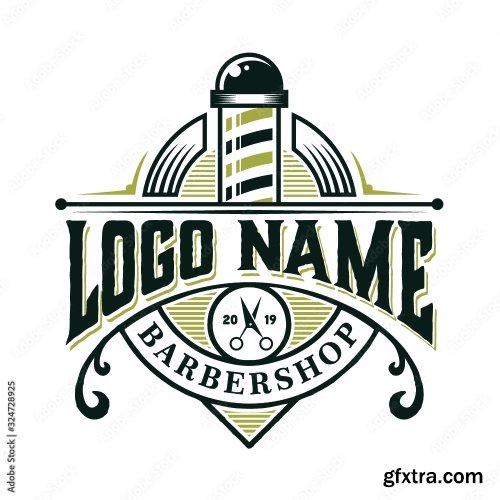 Barber Hipster Logo 8xAI