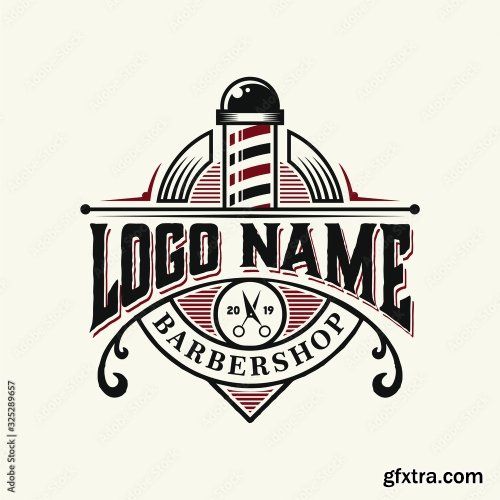 Barber Hipster Logo 8xAI