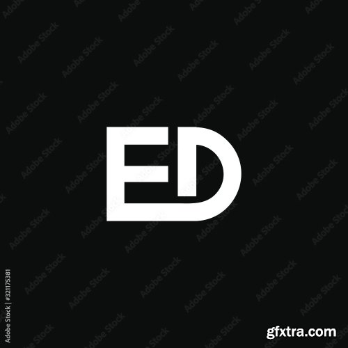 E D De Ed Initial Letter Logotype 5xAI