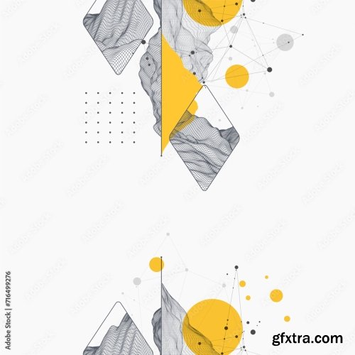 Modern Science Or Technology Art Elements Surface Illustration 1 10xAI