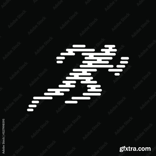 Running Walking Fast Man Vector Illustration 11xAI