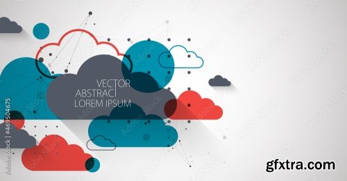 Abstract Background With Clouds Technological Theme Using The Plexus Effect 10xAI