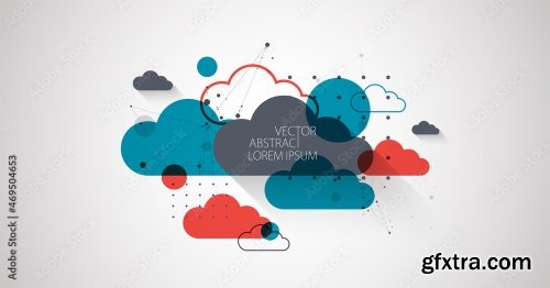 Abstract Background With Clouds Technological Theme Using The Plexus Effect 10xAI