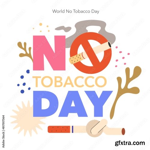 No Tobacco Day Flat Vector Illustration 17xAI