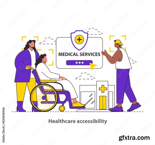 Tech Assisted Health Flat Vector Illustration 16xAI