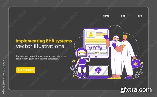 Tech Assisted Health Flat Vector Illustration 16xAI