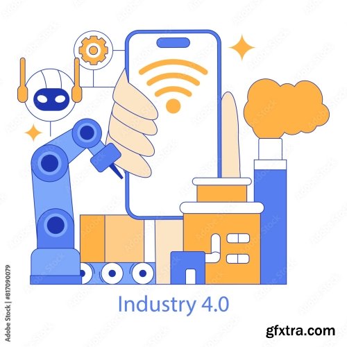 Hyperconnectivity Flat Vector Illustration 14xAI