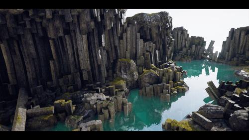 UnrealEngine - Basalt Columns and Rocks 21 Types - AssetKit PBR