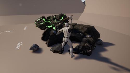 UnrealEngine - Chaos based Mineable and interactive Rocks with spawning ores V1