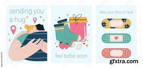 Get Well Soon Card Set 5xAI