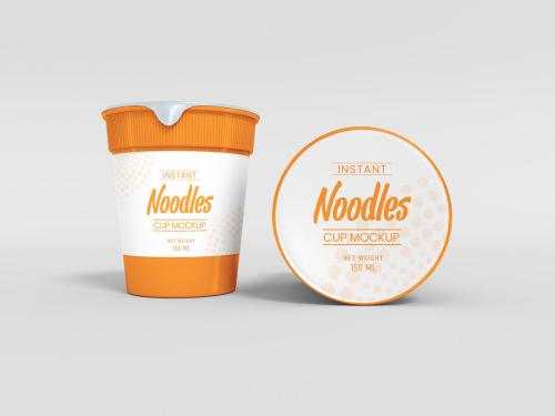 Plastic Noodles Cup Branding Mockup Set