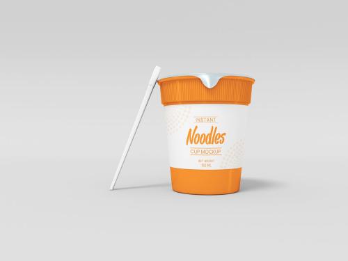 Plastic Noodles Cup Branding Mockup Set