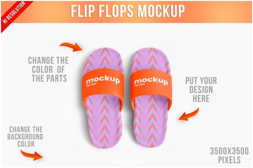 Flip Flops Mockup - Top View