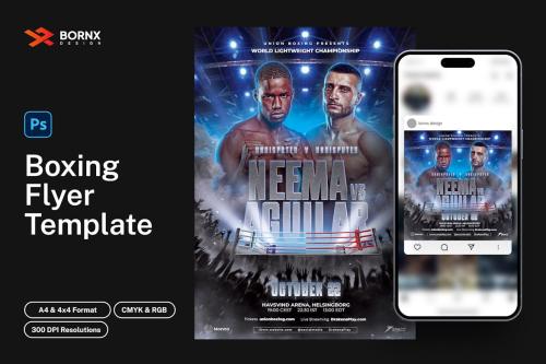 Boxing Match Flyer Template PSD