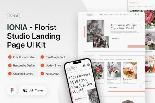 IONIA - Florist Studio Landing Page Figma Design