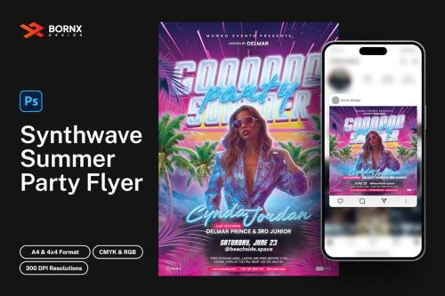 Synthwave Summer Party Flyer